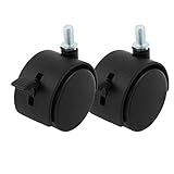 uxcell　キャスター　 ブレーク　カスター　ホイール　ラバー　M8ローラー　スイベル　レクタングル　トップ　2本いり