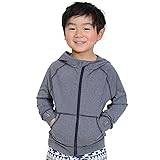 [HEAZEL] ヘーゼル キッズ ラッシュガード パーカー フード UVカット ジップ 長袖 水着 男の子 女の子 UPF50+ デニムブルー 140サイズ