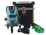 高品質 5ライン グリーンレーザー墨出し器 エレベーター三脚セット（予備電池付き）