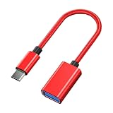 GEJ-Tech USB Type-C 変換アダプタ ケーブル USB 3.0 USB-C USB-A USB Type-A 最大5Gbps 急速充電 OTG対応 (レッド)