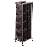 介護用品収納ラック ハンガーラック クローゼット (4連タイプ, ブラウン)