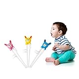 Baby Children Beginner Learning Stainless Flatware Anti-slip Right Handed Traning Helper Chopsticks 