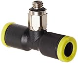 Legris 3198 06 19 Nylon & Nickel-Plated Brass Push-to-Connect Fitting, Branch Tee, 6 mm Tube OD x M5