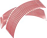 バイク 14インチ 対応 ホイール リムステッカー リムラインテープ (8㎜幅, 赤)
