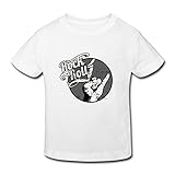 星 ２～６歳子供 男女兼用 半袖 ティー Tシャツ Rock Roll 手 音楽 White 5-6 Toddler