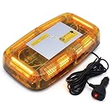 回転灯 黄色 12v 24v led 車 大きい シガーソケット 電源 マグネット 付き パトランプ (黄)