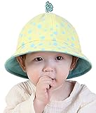 (コ-ランド) Co-land ベビー用ハット 赤ちゃんキャップ キッズ帽子 子供サンバイザー フィッシャーマンハット ドット柄 女の子 男の子 紫外線 UVカット イエロー