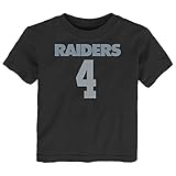 NFL幼児用Derek Carr Oakland Raiders Mainliner Player Name & Number半袖Tシャツ、2トール、ブラック