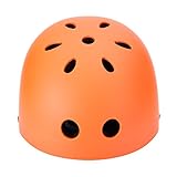 ヘルメット 子供用 自転車 子供 軽量 可愛い キッズ スケートボード ジュニア 通学 プレゼント 11ホール マットオレンジ（ダイヤル付き）