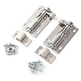 防犯グッズ 201ステンレス製 丸落とし ラッチ錠 フランス落し ドア・窓・扉の補助錠 2インチ（約5x3x1cm） 2組セット