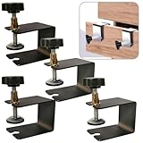 c型クランプ 【選べる ブラック/シルバー 4個/2個セット 】DIY デスク ブラケットクランプ 補強金物 キッチン バスルーム 寝室 棚受け金具 壁掛け 工 締付 切削 壁掛け 作業 寝室 棚 調節可 (4, ブラック)