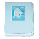 CafePress – Wolf – スーパーソフトベビー毛布、新生児おくるみ ブルー 066127400725CD2