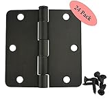 Cosmas Oil Rubbed Bronzeドアヒンジ3.5 "インチx 3.5 "インチwith 1 / 4 "インチ半径コーナー – 24パック