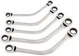 Westward 1LCF6 Ratcheting Wrench Set, Reversing, mm, 5 PC by WestWard Tools