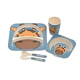 Epicurean Kids BPAフリーEco Bamboo 5 Piece Break Resistant Dinner andカトラリーセット 391003