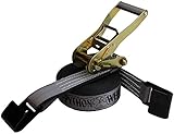 2 " Pythonラチェットストラップフラットフック付き 40 ft グレイ 574020GP-12