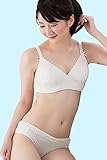 Sweet Mommy 【日本製】 ふわかる授乳ブラ＆産後用ショーツセット オーガニックコットン100％ 4段階アジャスター コットン刺繍 チュールレース エアリーブラ ノンワイヤーブラジャー 取り外