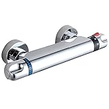 Seacan 浴室用 壁付 サーモスタット 水栓 混合栓 シャワーバス水栓 バス用水栓金具 防カビホース 高品質 節水シャワー 恒温混合栓