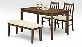 北欧風 幅120cm ラバーウッド ダイニング4点セット (ブラウン)