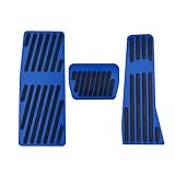 SAWAKAKI マツダ CX-80/CX-30 DM系/CX-60 KH系/MAZDA3 セダン ファストバック BP系 アルミアクセルペダル ブレーキペダルカバー フットレスト カバー ３個セット（ブルー）