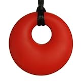 Teething Necklace Jewelry - Organic BPA Free Silicone Teether Ring Pendant Toys for Nursing Moms - C
