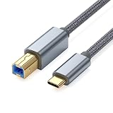USB Type Cプリンター ケーブル 2m LpoieJun USB 2.0 Type C to USB 2.0 Bオス プリンターケーブルUSB C to Bプリンタケーブル スキャナーケーブルプリンターケーブル to USB C MIDIケーブル 高耐久性 ナイロン編み タイプCオス - タイプBオス （ヤマハカシオデジタルピアノMIDIコントローラーDJコントローラー適用） (2m, インクグリーン)