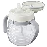 コンビ ラクマグ はじめてストロー ボーダー ホワイト 240ml