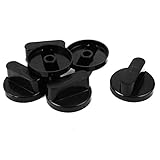 uxcell ガスストーブノブ ガスこんろ オーブンスイッチ 点火ツマミ コントロールノブ　プラスチック製ノブ　ブラック　キッチン　6個入