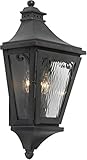 Elk 5715-C 10 by 20-Inch Camden Water Glass 2-Light Outdoor Wall Lantern, Charcoal Finish [並行輸入品]