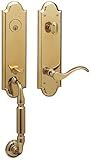 Baldwin 85350.003.LENT Manchester Emergency Exit Handleset with Wave Lever, Lifetime Polished Brass 