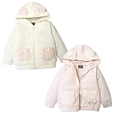 (アイボリー/90cm)ベビー服 女の子 アウター フルジップ パーカー Dolly Ribbon ドーリーリボン 裏起毛 耳付き 刺繍ロゴ ボアポケット リボン装飾 女児 ベビー
