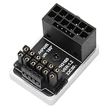 ATX 16ピン メス - 16ピン オス 180 度角度アダプター デスクトップ グラフィックス カード用、12V PCIe5.0 GPU U ターン 180 度コネクタ電源アダプター ボード (銀)
