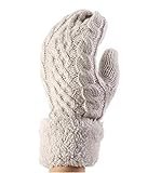 Genius _ Babyモヘアケーブルストライプ厚手Plushニット冬暖かい手袋 US サイズ: other カラー: グレー