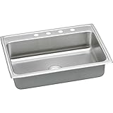 Elkao|#Elkay LRAD312250MR2 18 Gauge Stainless Steel 31 Inch x 22 Inch x 5 Inch single Bowl Top Mount