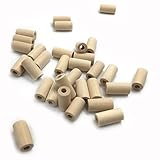 Kissteether 100pcs 天然木製テザー20mm * 10mm（0.79''0.39 ''）木製ビーズシリンダー/ジオメトリ型未完成環境にやさしい未処理チューブビーズDIY工芸品おもちゃ 