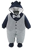 BECOS 赤ちゃん 男の子 フード付きロンパース 紳士服 長袖防寒着 (紳士, 9-12ヶ月)