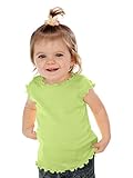 Kavio 。Infants Lettuce Edgeスクープネックキャップスリーブトップ カラー: グリーン