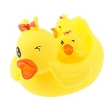 ノーブランド品 イエロー　おもしろい　赤ちゃん　ミニきしむ　アヒルの眷族　お風呂の玩具　贈り物 　全２パタン - 水泳リングない