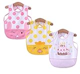 女の子 食事用エプロン スタイ 防水ビブ ポケット付き かわいいデザイン ベビー 赤ちゃん 離乳食 保育園用 お食事エプロン よだれかけ 110