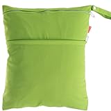 Damero Cute Travel Baby Wet and Dry Cloth Diaper Organizer Bag (Large, Green) by Damero