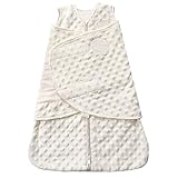 HALO SleepSack Plush Dot Velboa Swaddle, Cream, Newborn