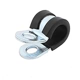 DealMux直径10mmのEPDMゴムライニングR形亜鉛めっきパイプクリップホースチューブクランプ