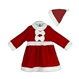Baby Girls Christmas Santa Claus Costume Dress + HAT 2-piece Outfit (90/12-18 months) by N/A [並行輸入品]
