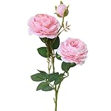 Mikey Store人工ローズフラワー3 HeadsシルクEuropean Peony Flower Long Stem Fakeプラスチック花ホームガーデンパーティーウェディングデコレーション M