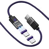 SIKAI CASE 240W マグネット PD 充電ケーブル 着脱式 Type-C【1.8ｍ*1本+端子*2枚】PD3.1 USB-C対応 240Wまで 5A 超急速 防塵 磁気 iPhone 15/iPhone 15 Pro/Samsung Galaxyスマホなど/MacBook Pro/Air iPad Proなどに対応 (1.8m*1本+2端子(Type-C))