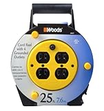 Woods 4907 25-Foot Extension Cord Reel with 4-Outlets and 12-Amp Circuit Breaker by Woods [並行輸入品]