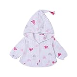 MYDABABY キッズ 日焼け止め 子供 ガーゼ 冷房対策 エアコン 室内 長袖 キッズ 日焼け止め 軽量 薄手 コットン100% (ピンクグレーハート柄　70)