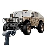 Nitkeep 1/14 ハマー クローラー 4WD ラジコン プロポーショナル 高詳細モデル LEDライト ウィンチ拡張可能 ステアリング連動 オフロード 攀爬 コレクション 14歳以上(Yellow)