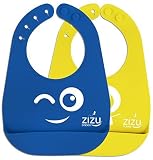 Baby Bib: Waterproof Silicone Bibs Easily Wipe Clean! Free Temperature Spoon- Comfortable soft for B