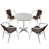 ガーデン5点セット ガーデンテーブル5点セット ガーデンテーブルセット 人工ラタン アルミチェア ダイニングチェア リゾートチェア ロビーチェア ガーデンチェア スタッキングチェア ビーチチェア スタ